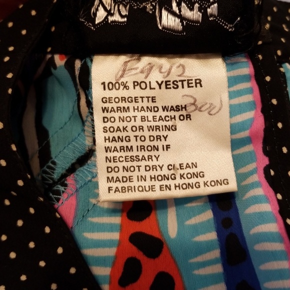 Diane Freis Vintage 80's Georgette Crop Blouse - Picture 6 of 7